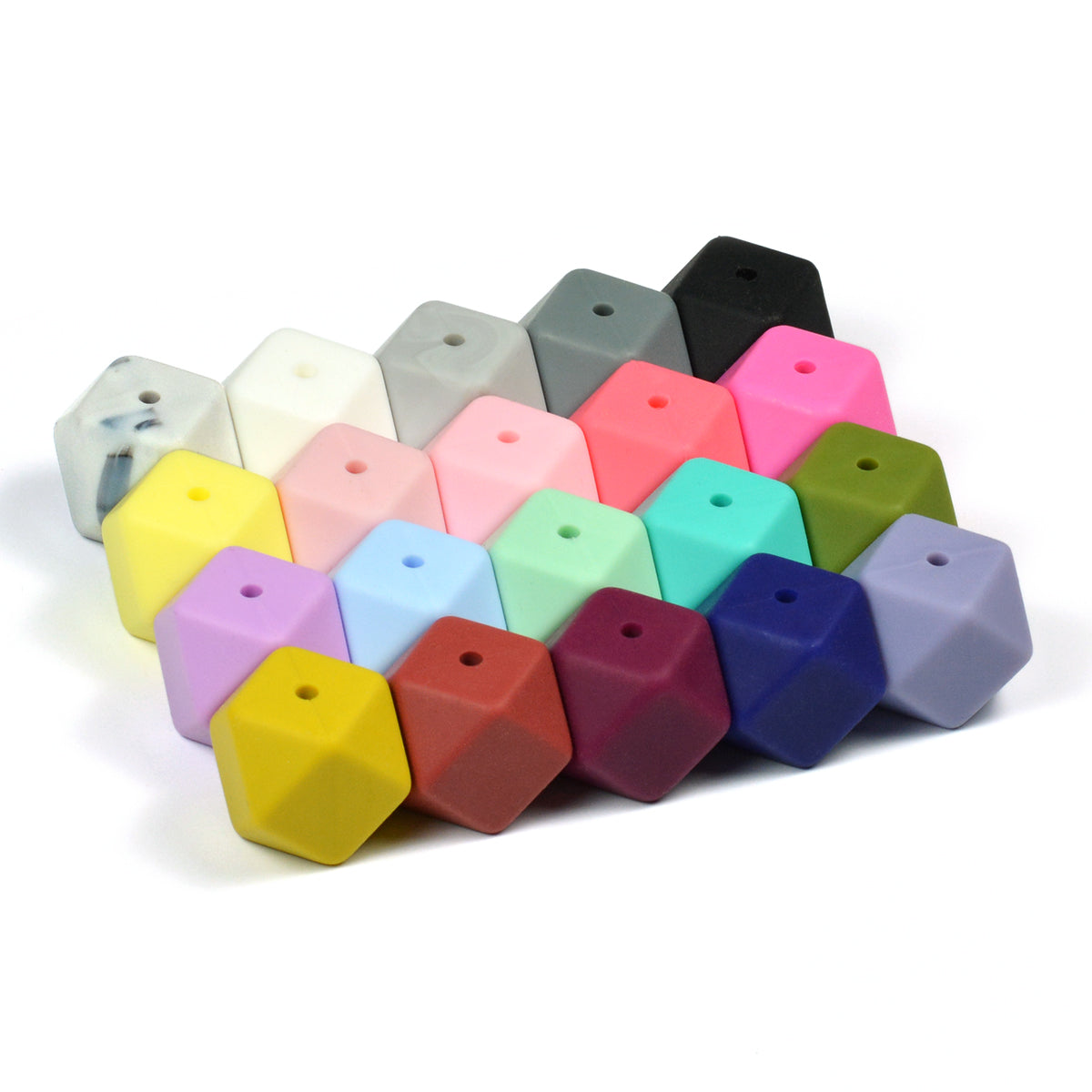 Kantiga silikonpärlor 18mm