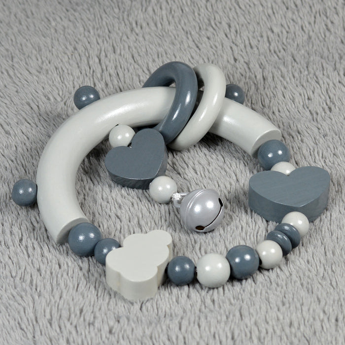 Träpärlor, 12mm, mörkgrå, 35st