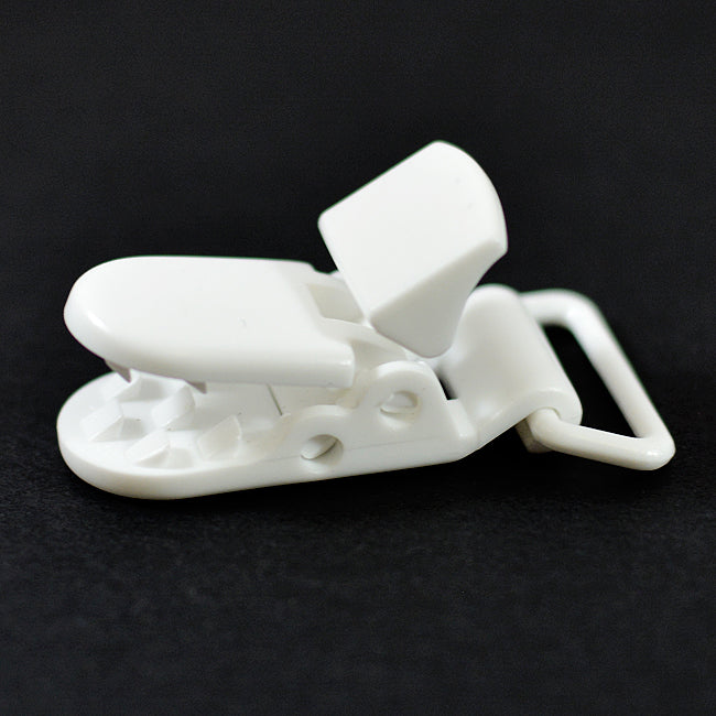 Clips i plast, vit, 25mm