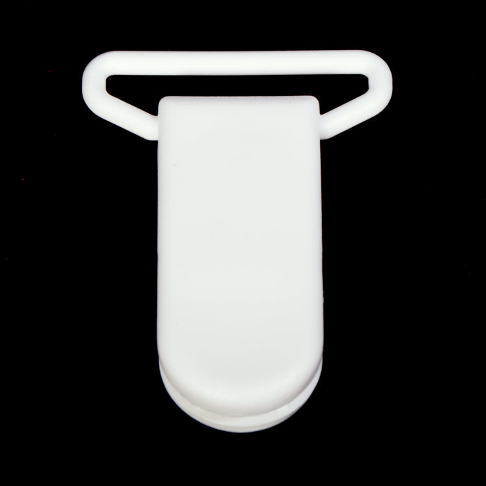 Clips i plast, vit, 25mm