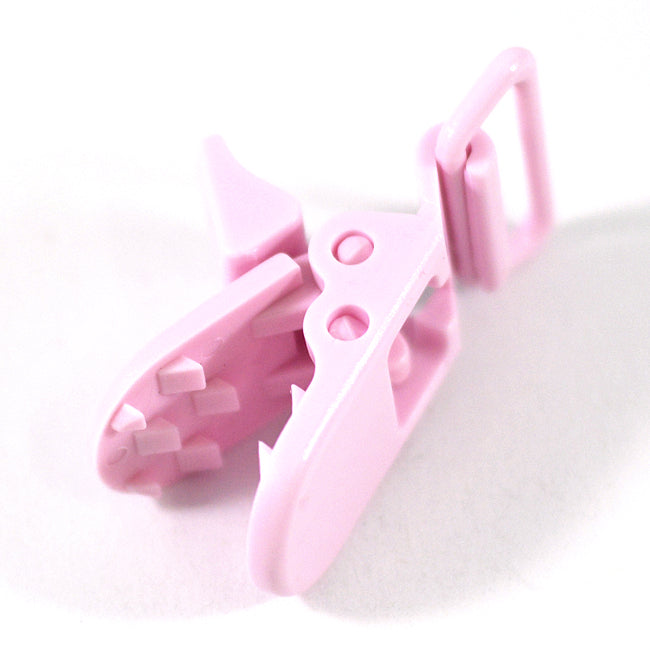 Clips i plast, ljusrosa, 25mm