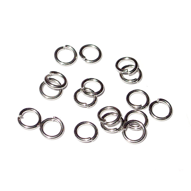 Enkla motringar, antiksilver, 5mm, 100st