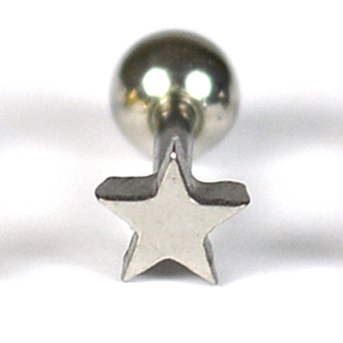 Örhänge / piercing i rostfritt stål, stjärna, 1 styck