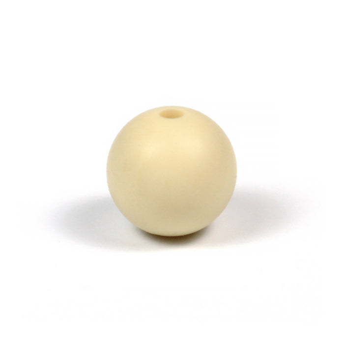 Silikonpärlor, beige, 12mm