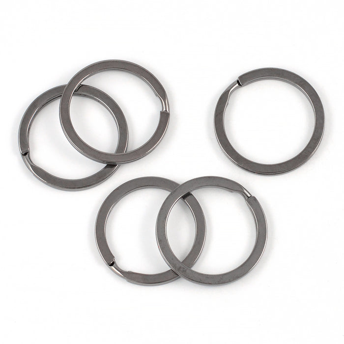 Platta nyckelringar, gunmetal, 25mm, 5st