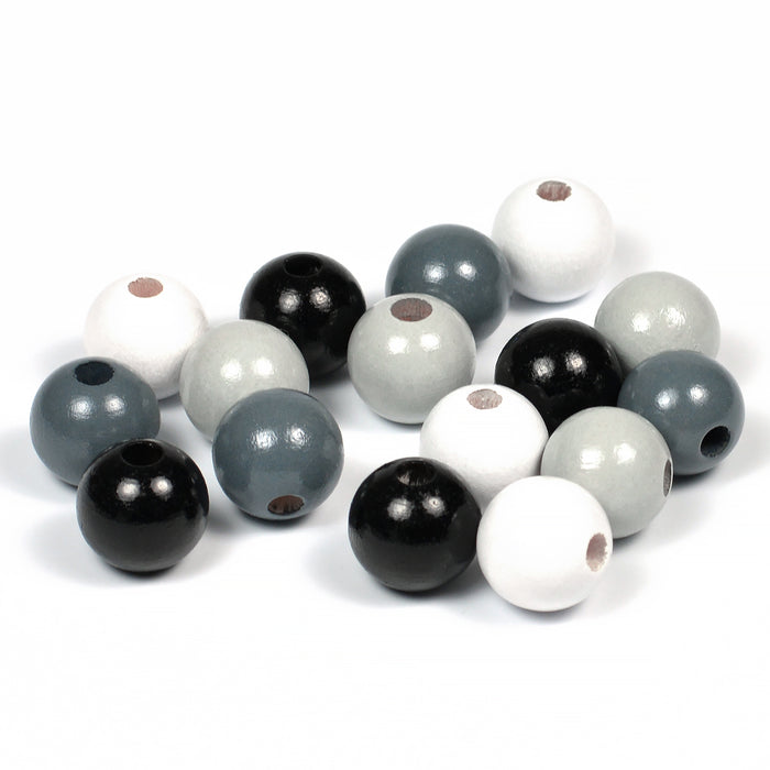 Träpärlor, 12mm, vit, 35st