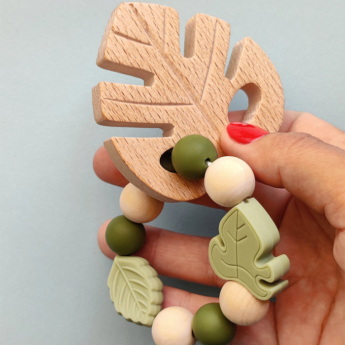 Naturlig träfigur, monstera blad