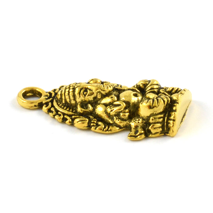 Berlock, Ganesha, antikguld, 14x22mm, 3st