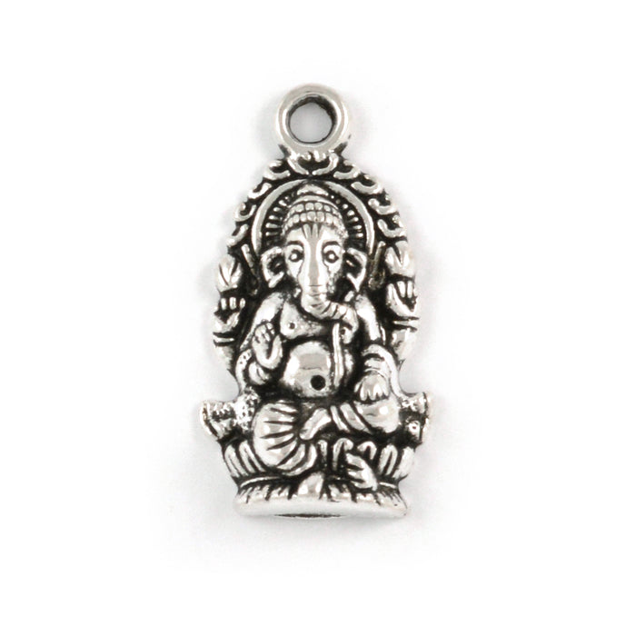 Berlock, Ganesha, antiksilver, 14x22mm, 3st