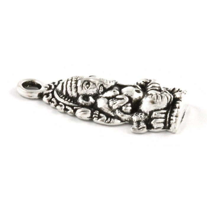 Berlock, Ganesha, antiksilver, 14x22mm, 3st