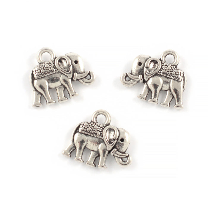 Berlock, elefant, antiksilver, 14x9mm, 8st