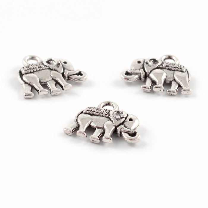 Berlock, elefant, antiksilver, 14x9mm, 8st