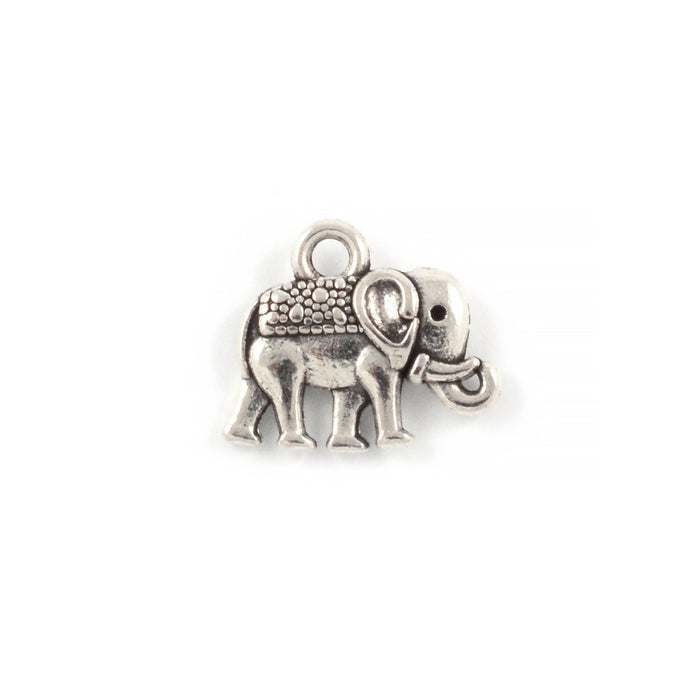Berlock, elefant, antiksilver, 14x9mm, 8st