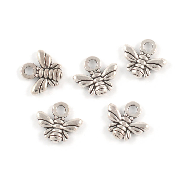 Berlock, bi, antiksilver, 11x7mm, 10st