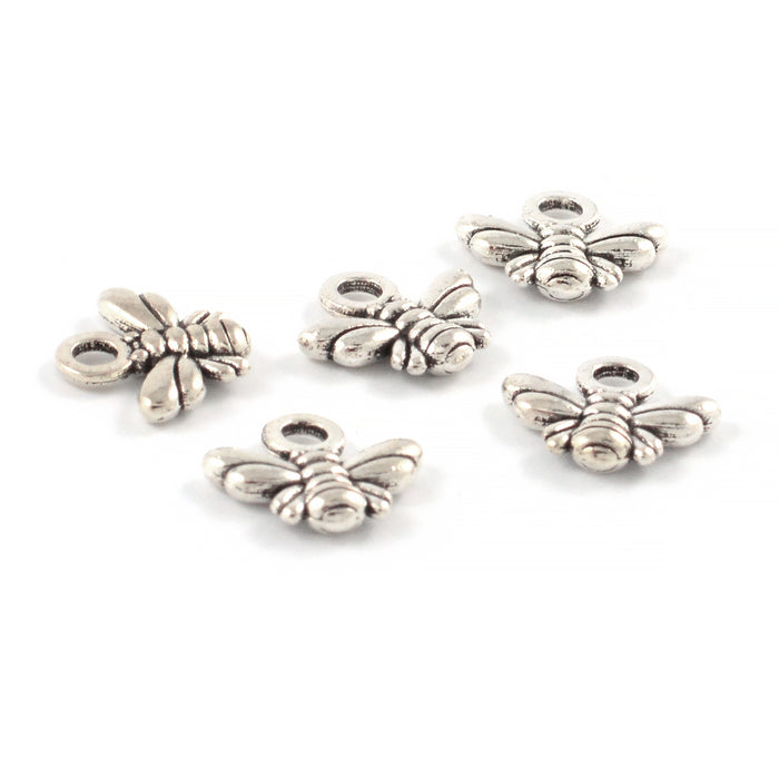 Berlock, bi, antiksilver, 11x7mm, 10st