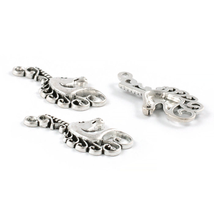 Berlock, enhörning, antiksilver, 15x23mm, 5st
