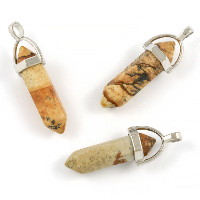 Berlock, bullet av picture jaspis, 32mm, 1st