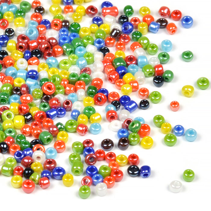 Seed Beads, 2mm, lustered mix, 30g