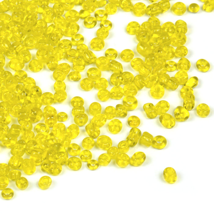 Seed Beads, 2mm, transparent gul, 30g