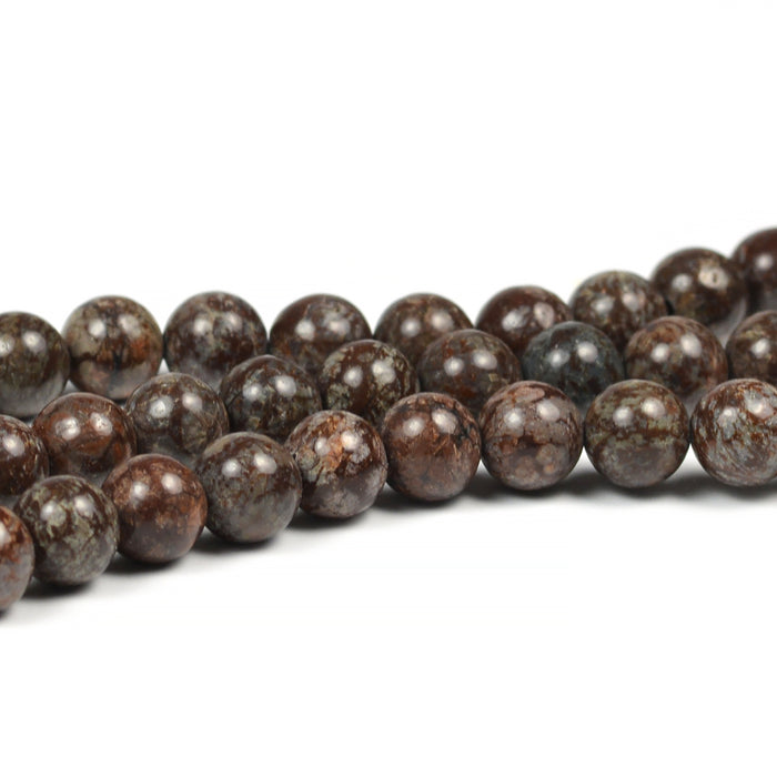 Snowflake obsidian pärlor, brun, 6mm