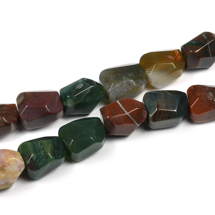 Indian agat bumling, facetterad, 12x17mm, 1st