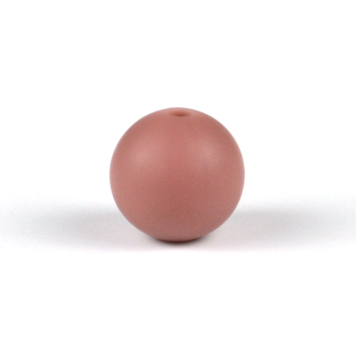 Silikonpärlor, ljus mahogny, 12mm