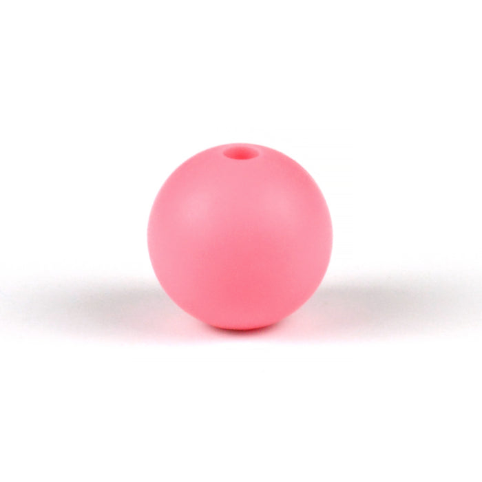 Silikonpärlor, flamingo pink, 12mm