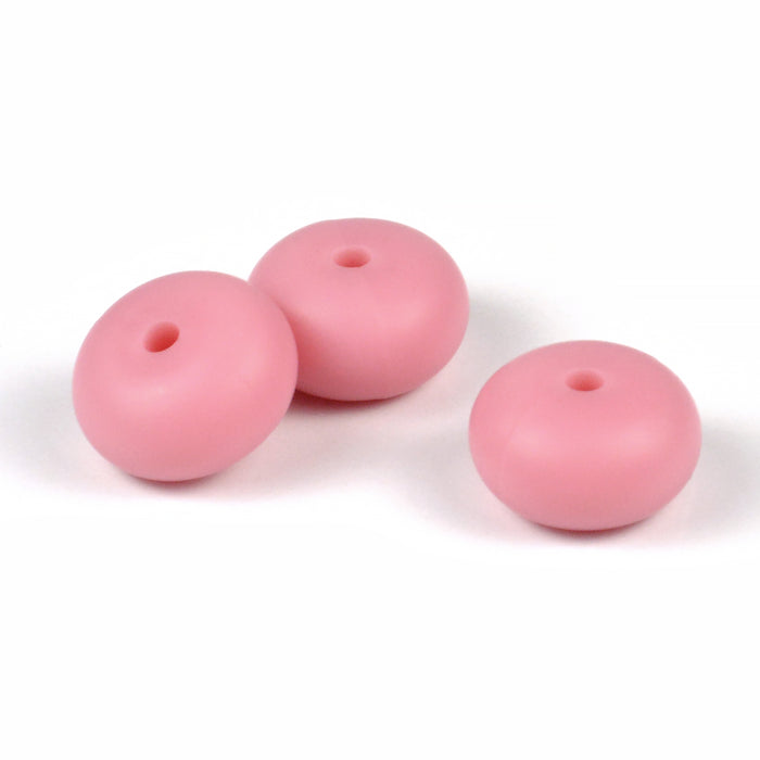 Abacus silikonpärlor, deep mauve, 3st
