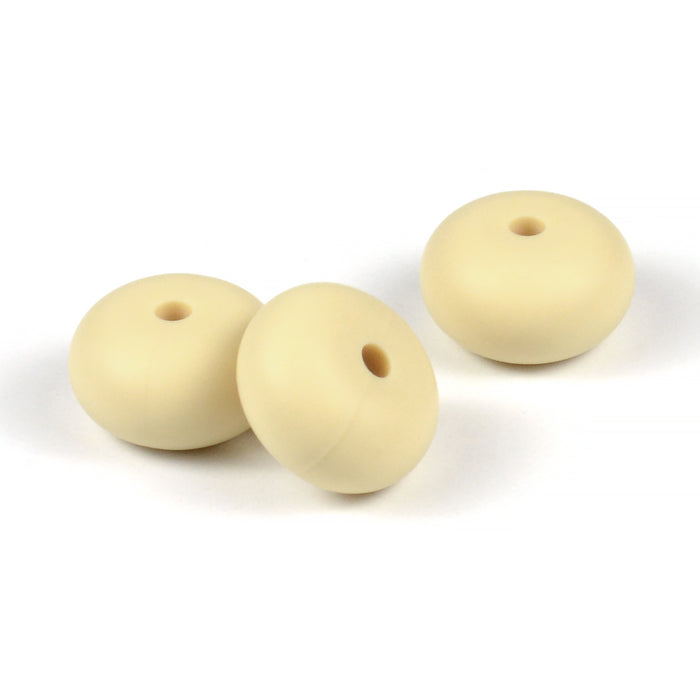 Abacus silikonpärlor, beige, 3st