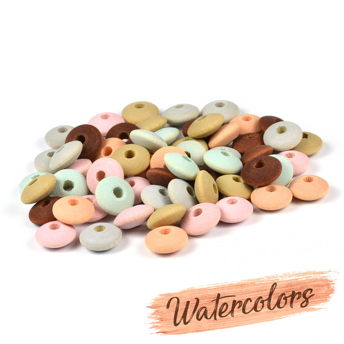 Trälinser, watercolors – apricot, 40st