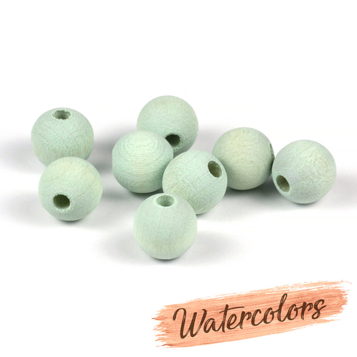 Träpärlor, 10mm, watercolors – blue, 40st