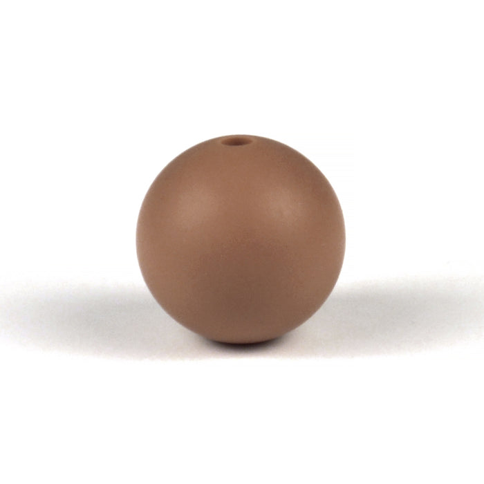 Silikonpärlor, brownie, 15mm