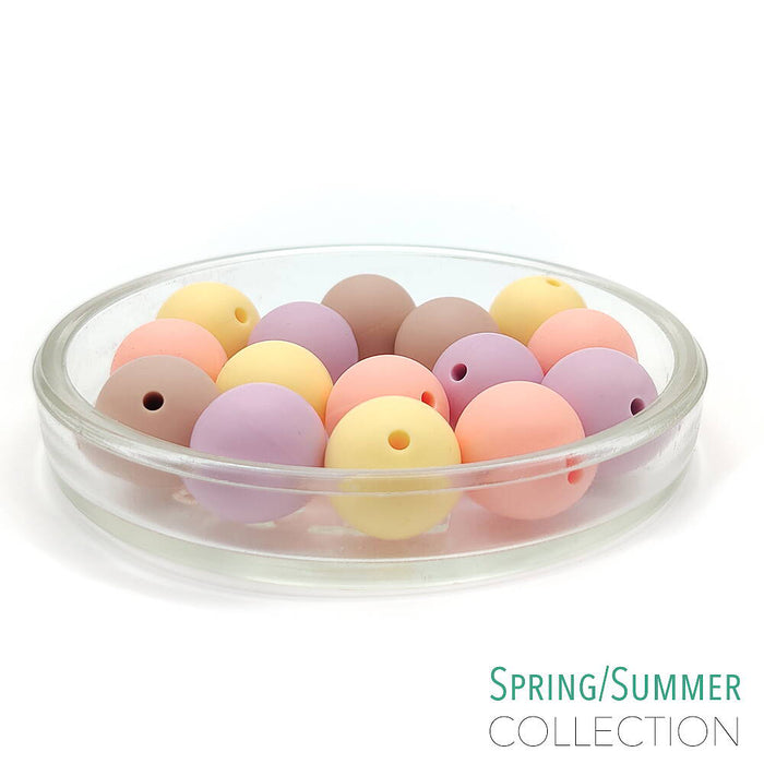 Set med silikonpärlor, "Summer Edition", 15mm, 15-pack