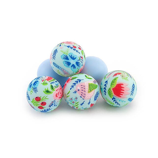Silikonpärlor, fåglar och blommor, 15mm