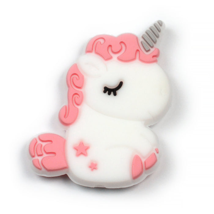 Motivpärla i silikon, baby unicorn