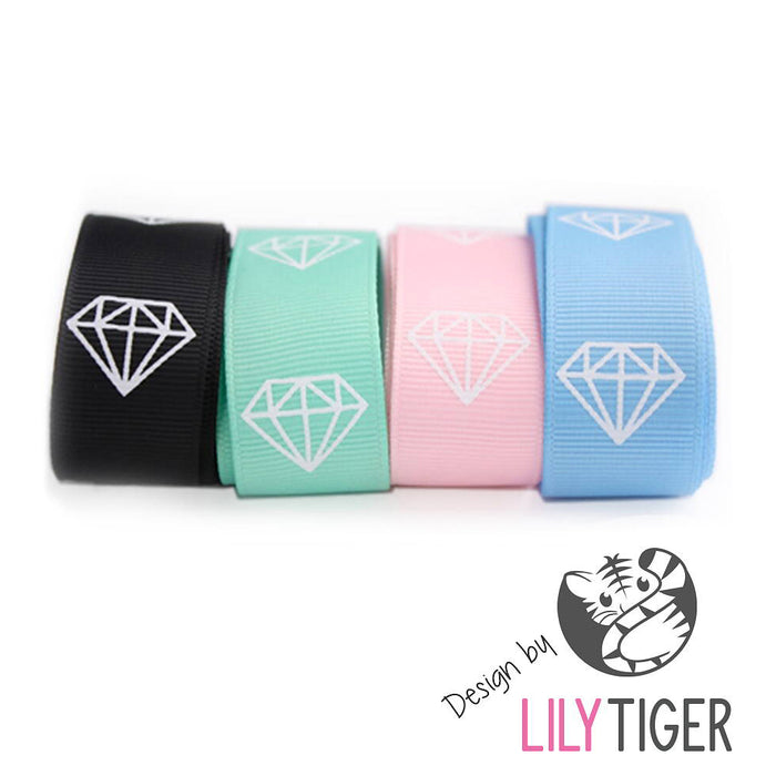 Ripsband med diamant, 22mm