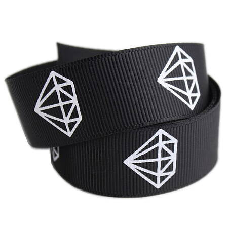 Ripsband med diamant, 22mm