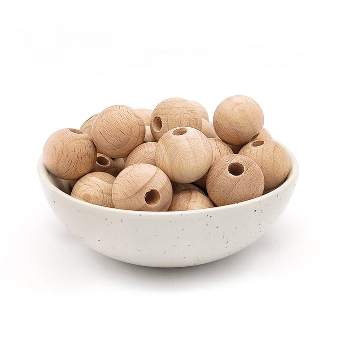 Träpärlor, 15mm, Premium Wood, 15st