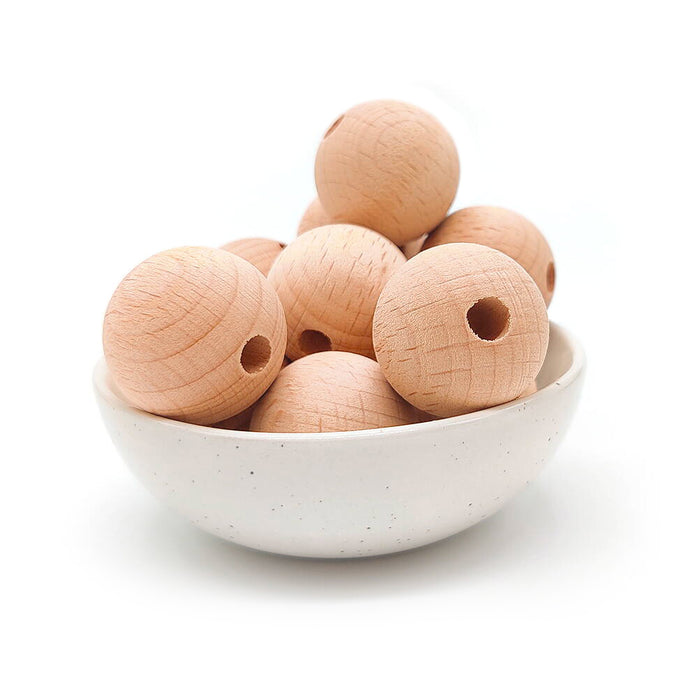 Träpärlor, 25mm, Premium Wood, 5st