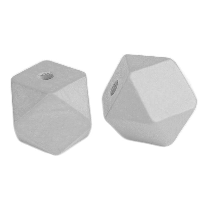Kantiga träpärlor i färg, 20mm, 2-pack