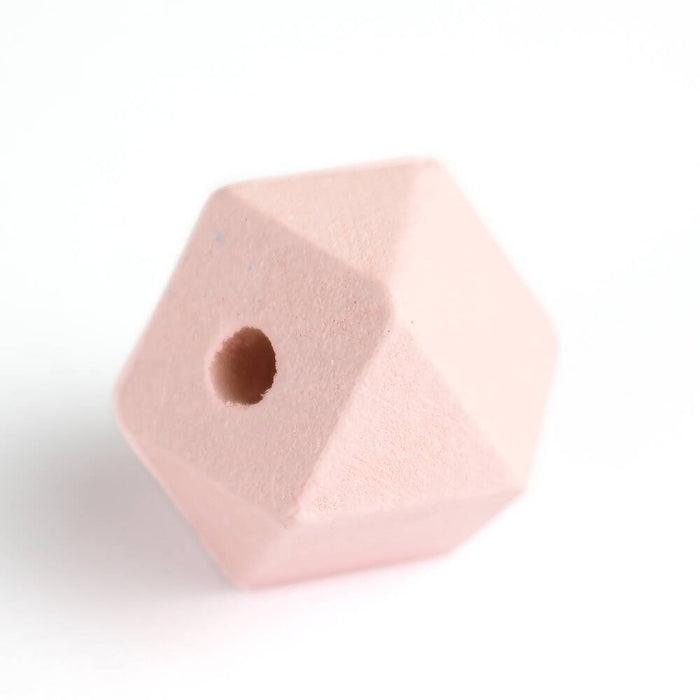 Kantiga träpärlor i färg, 20mm, 2-pack