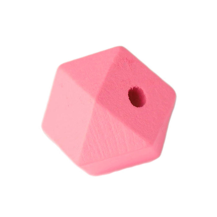 Kantiga träpärlor i färg, 20mm, 2-pack