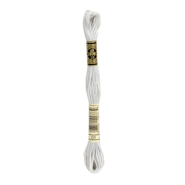 Broderigarn DMC Mouliné – 0001 Ljusgrå