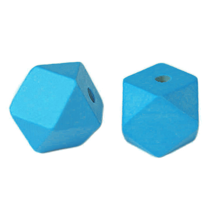 Kantiga träpärlor i färg, 20mm, 2-pack