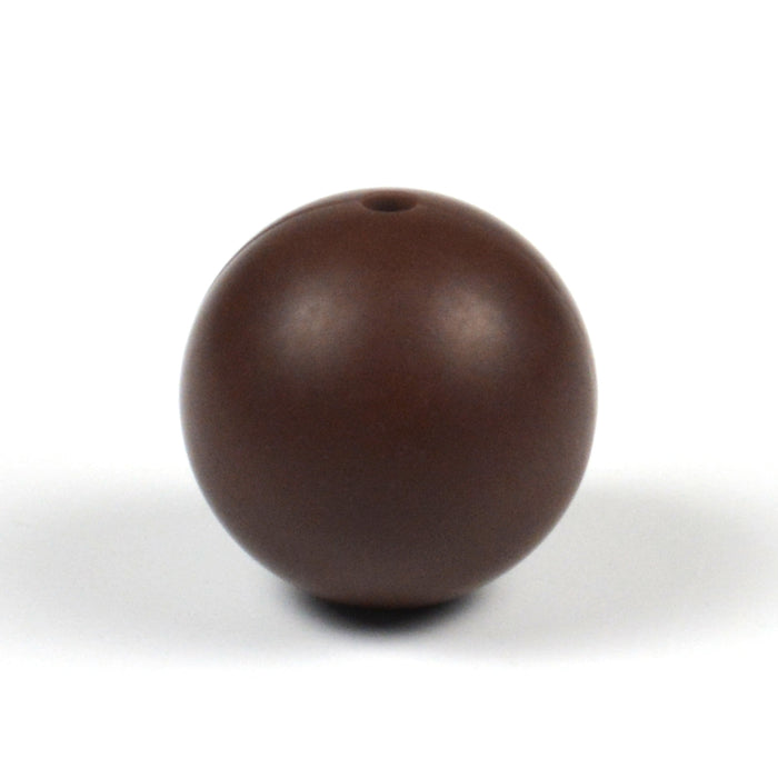 Silikonpärlor, chokladbrun, 19mm