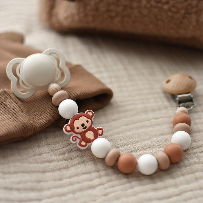 Abacus silikonpärlor, sand, 3st