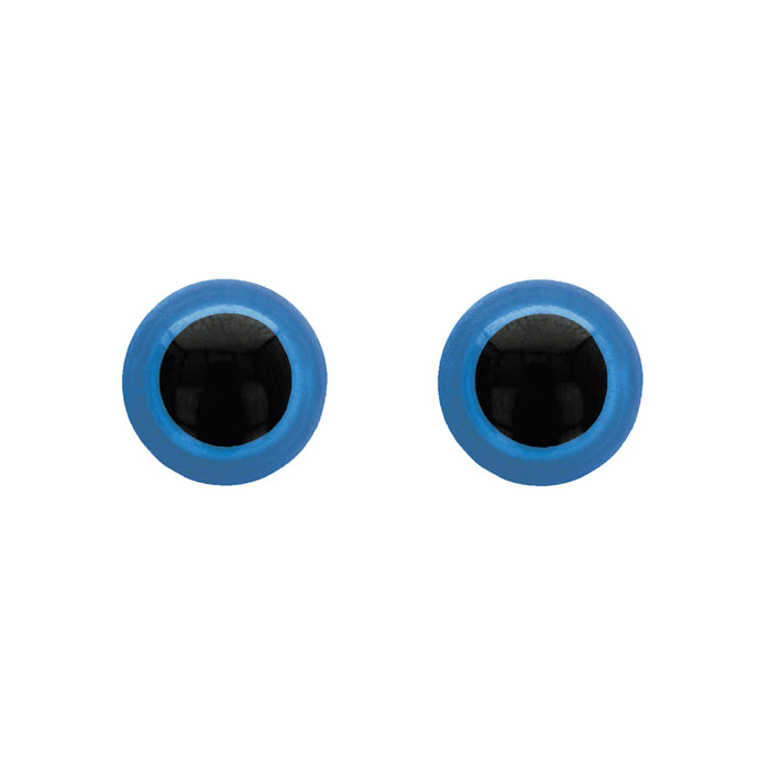 Säkerhetsögon, ljusblå, 8mm, 2 par