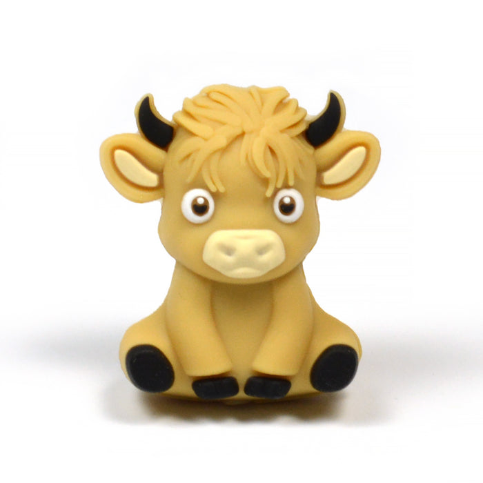 Motivpärla i silikon, 3D highland cow