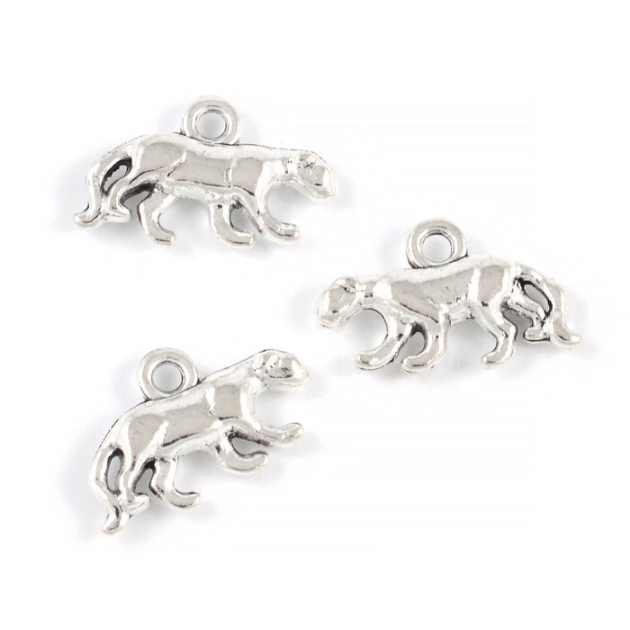 Berlock, panter, antiksilver, 18x8mm, 5st