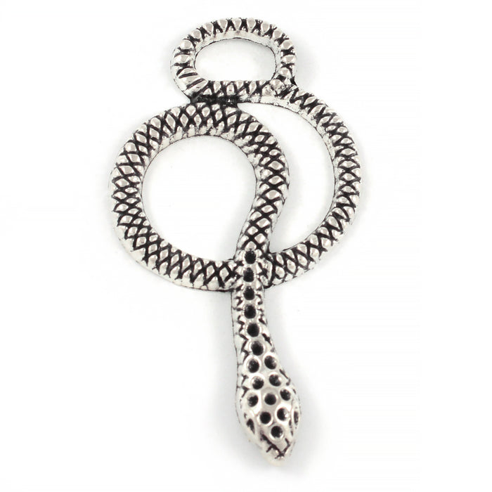 Berlock, orm, antiksilver, 26x46mm, 2st